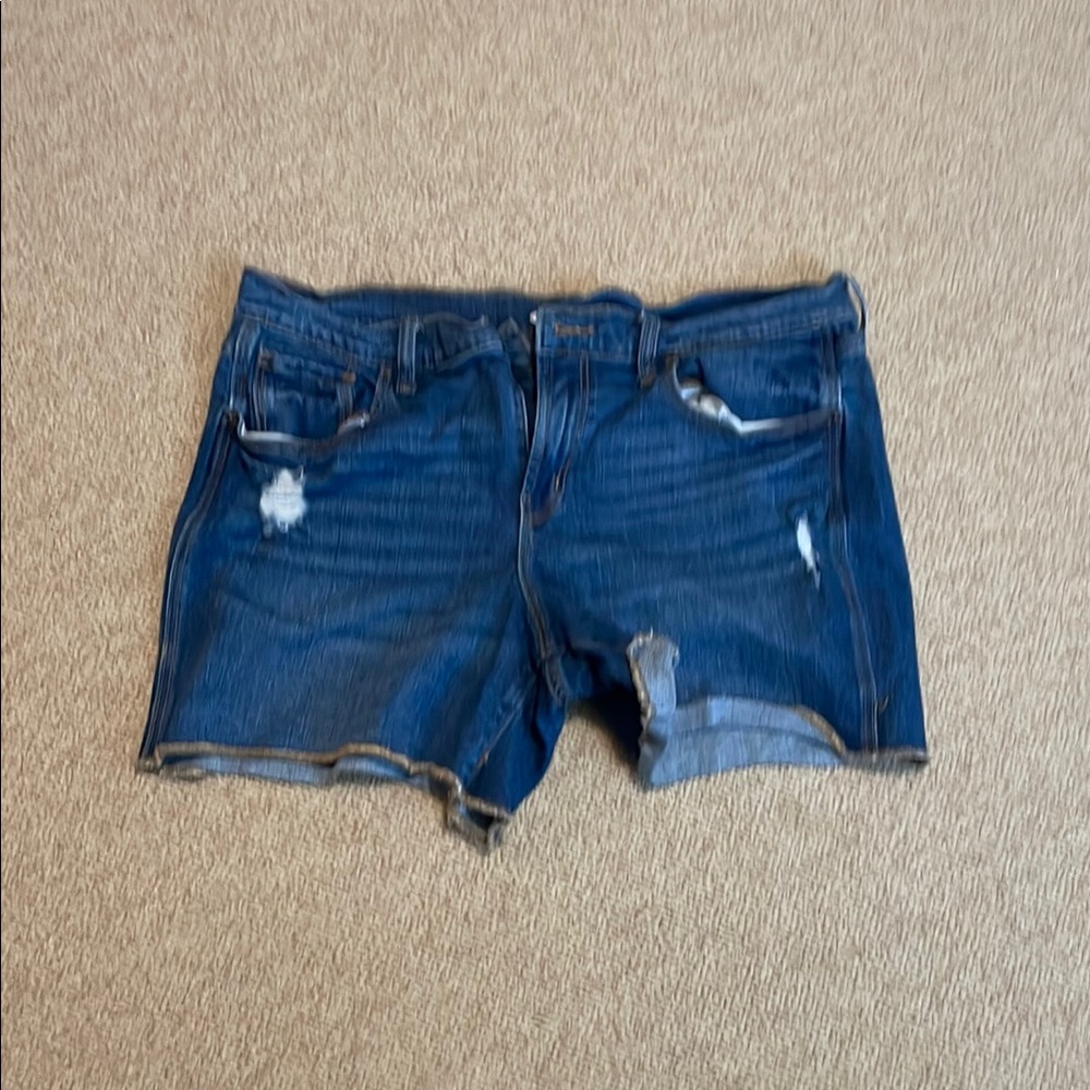 Old Navy Distressed Dark Blue Jean Shorts